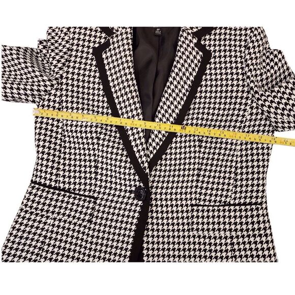 KASPER Houndstooth Blazer Size 8P Women's Black White Suit Coat Jacket Ladies - Picture 13 of 16